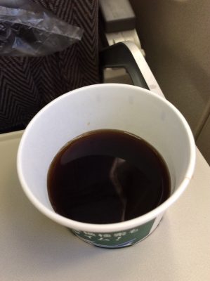 ANAの機上でコーヒー